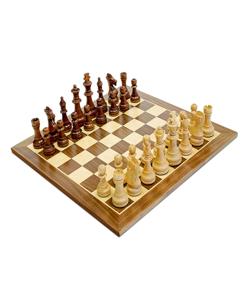 We Games Classic Staunton Wood Chess Set, Wood Board 15 in., 3.75 in. King