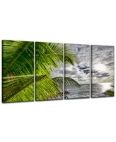 Ready2HangArt Island Balance 4 Piece Wrapped Canvas Coastal Wall Art Set, 24" x 48"