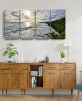 Ready2HangArt Island Escape 4 Piece Wrapped Canvas Coastal Wall Art Set, 24" x 48"