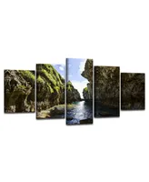 Ready2HangArt Perfect Escape 5 Piece Wrapped Canvas Coastal Wall Art Set, 30" x 60"