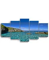 Ready2HangArt Grunge Pano Ii 5 Piece Wrapped Canvas Coastal Wall Art Set, 30" x 60"