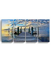 Ready2HangArt Key Largo 4 Piece Wrapped Canvas Coastal Wall Art Set, 24" x 48"