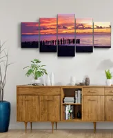 Ready2HangArt Mex Sunset Ii 5 Piece Wrapped Canvas Coastal Wall Art Set, 30" x 60"