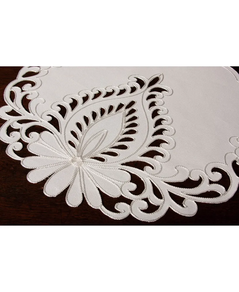 Xia Home Fashions Wilshire Embroidered Cutwork Table Runner, 16" x 70"