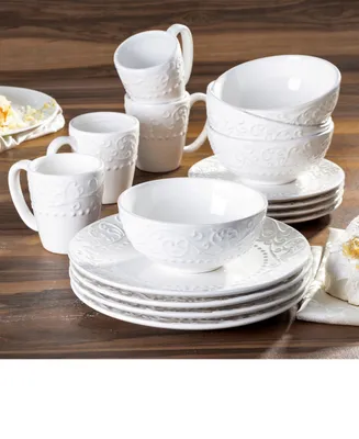 American Atelier Bianca White 16Pc Dinnerware Set