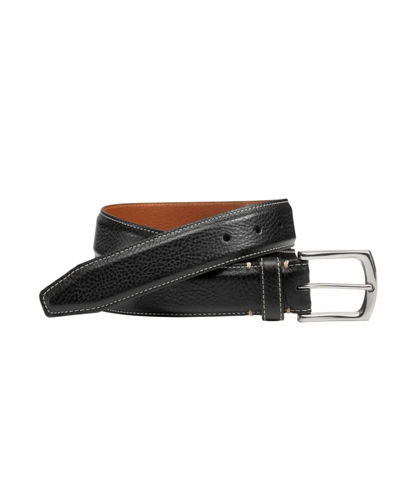 Men's Saddle-stitched Tumbled Leather Belt