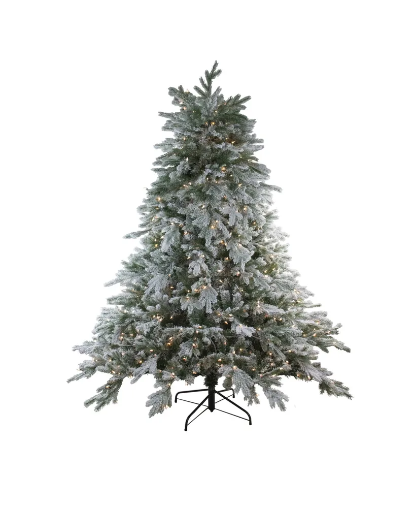 Northlight 6.5' Pre-Lit Frosted Butte Fir Artificial Christmas Tree - Clear Lights