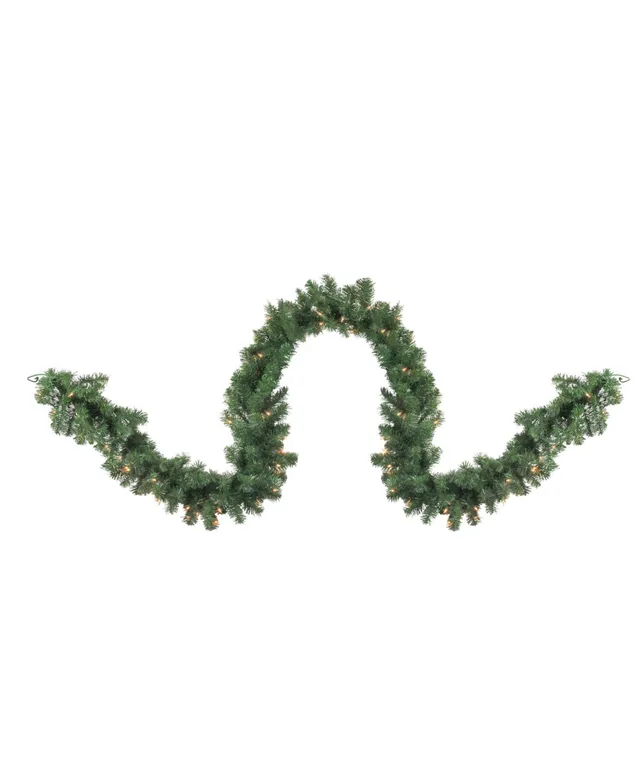 9' x 8 Pre-Lit Snow White Artificial Christmas Garland, Clear Lights