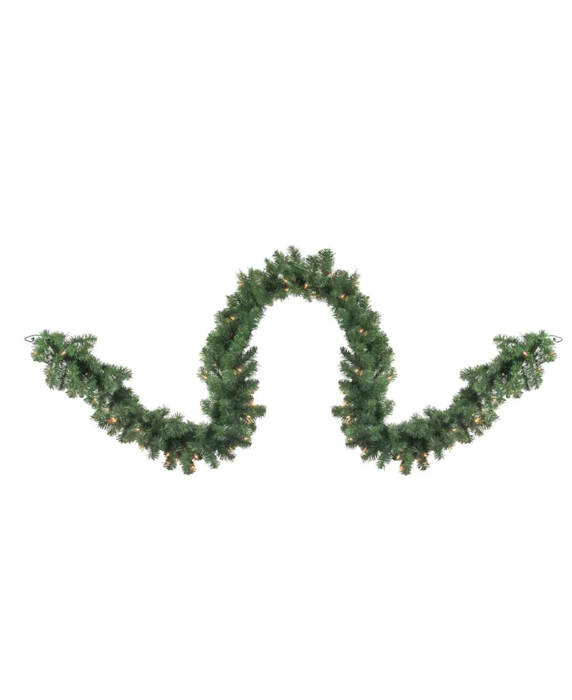 Northlight 9' Pre-Lit Deluxe Windsor Green Pine Christmas Garland - Clear Lights