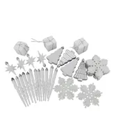 Northlight 125ct Winter White and Silver Splendor Shatterproof 4-Finish Christmas Ornaments