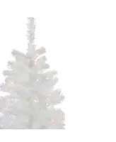 Northlight 4' x 23.5" Pre-Lit Slim White Artificial Tinsel Christmas Tree- Clear Lights