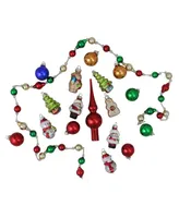 Northlight 18-Piece Beaded Garland Mini Tree Topper and Figure Christmas Ornament Set