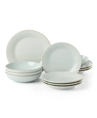 Lenox French Perle Groove 12-Piece Dinnerware Set, Created for Macy's