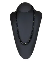 Black Agate (5-8mm) Strand Necklace in 14k Yellow Gold