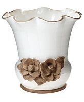 Vietri Rustic Garden Scalloped Planter w/ Flowers