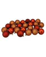 Northlight 24ct Burnt Orange Shatterproof 4-Finish Christmas Ball Ornaments 2.5" 60mm