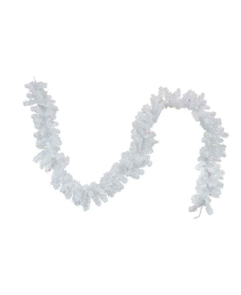 9' x 8 Pre-Lit Snow White Artificial Christmas Garland, Clear Lights