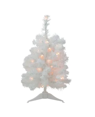 Northlight 18" Pre-Lit Snow White Artificial Christmas Tree