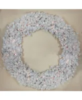 Northlight 72" Huge Pre-Lit White Canadian Pine Artificial Christmas Wreath - Clear Lights