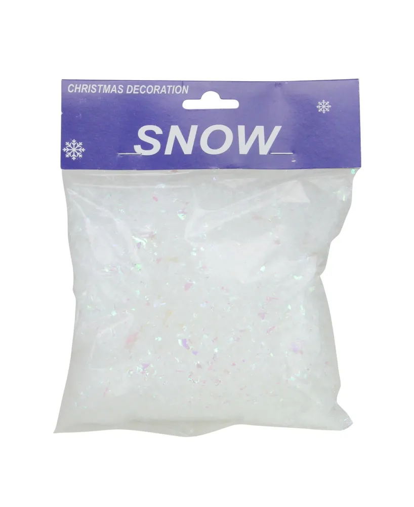 Northlight White Iridescent Artificial Powder Snow Flakes for Christmas Decorating 2 oz.