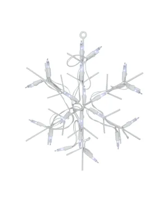 Northlight 12" Battery Operated Led Lighted Snowflake Christmas Window Silhouette with Timer