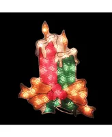 Northlight 17" Lighted Holographic Candle Christmas Window Silhouette Decoration