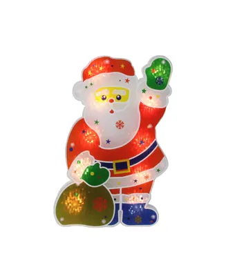 Northlight 13" Lighted Holographic Santa Claus Christmas Window Silhouette Decoration