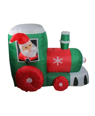 Northlight 4.5' Inflatable Santa on Locomotive Train Lighted Outdoor Christmas Decoration
