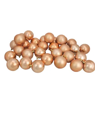 Northlight 32ct Almond Brown Shatterproof Shiny and Matte Christmas Ball Ornaments 3.25" 80mm