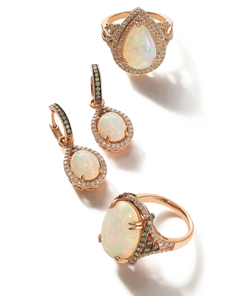 Le Vian Chocolatier Neopolitan Opal (2-3/8 ct. t.w.) and Diamond (5/8 ct. t.w.) Drop Earrings in 14K Rose Gold