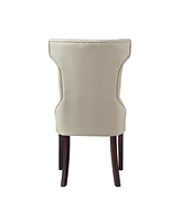 Inspired Home Alexa Upholstered Wingback Tufted Dining Chair Set of 2