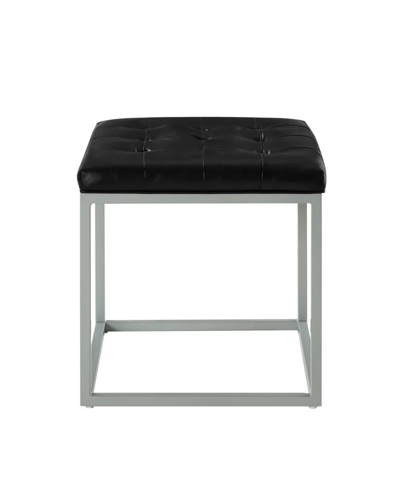 Inspired Home Newton Cube Ottoman with Metal Frame
