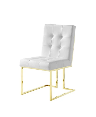 Inspired Home Vanderbilt Upholstered Dining Chair with Metal Frame Set of 2