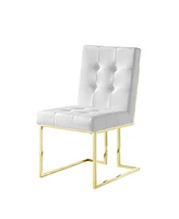 Inspired Home Vanderbilt Upholstered Dining Chair with Metal Frame Set of 2