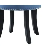 Inspired Home Taylor Upholstered Vanity Stool with Nailhead Trim