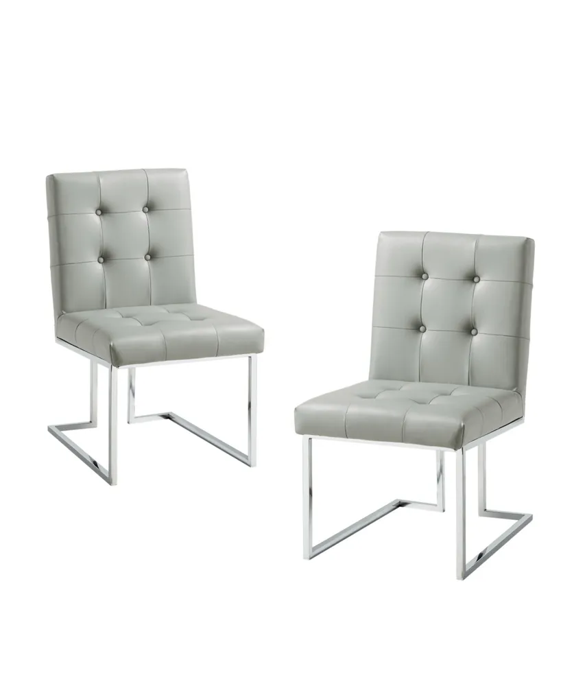 Inspired Home Vanderbilt Upholstered Dining Chair with Metal Frame Set of 2