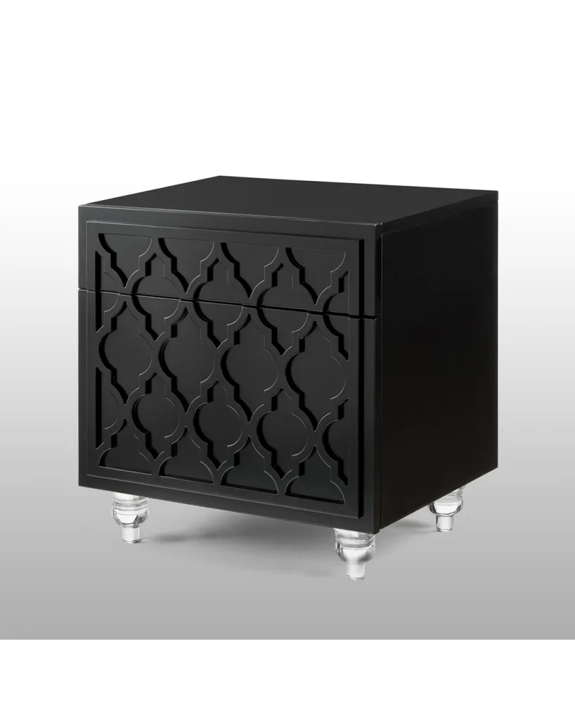 Inspired Home Sienna Lacquer Lucite Leg Nightstand