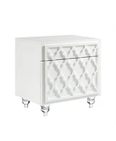 Inspired Home Sienna Lacquer Lucite Leg Nightstand