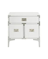 Inspired Home Marco Lacquer Metal Leg Nightstand