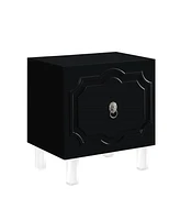 Inspired Home Sahara Lacquer Lucite Leg Nightstand