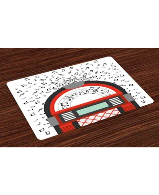 Ambesonne Jukebox Place Mats, Set of 4