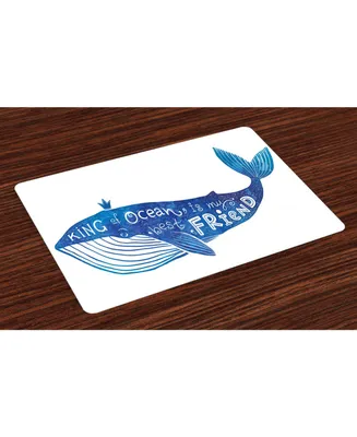 Ambesonne Whale Place Mats, Set of 4