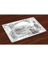 Ambesonne Sketchy Place Mats, Set of 4