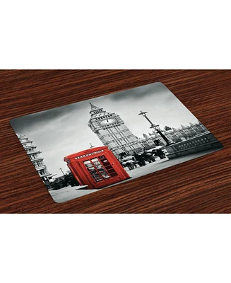 Ambesonne London Place Mats, Set of 4