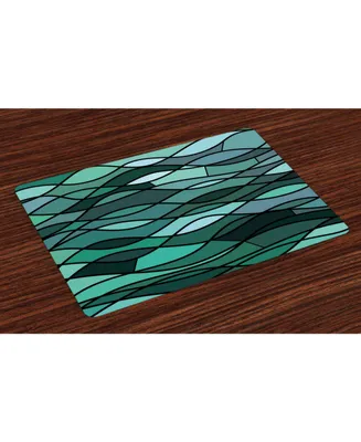 Ambesonne Teal Place Mats, Set of 4