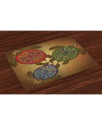 Ambesonne Turtle Place Mats, Set of 4