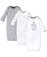 Touched by Nature Baby Boys Organic Cotton Long-Sleeve Gowns 3pk, Happy Camper, 0-6 Months