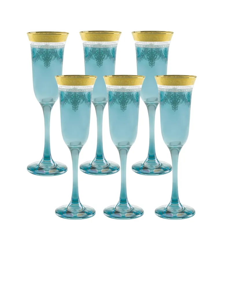 Lorren Home Trends Flutes with a Gold Band