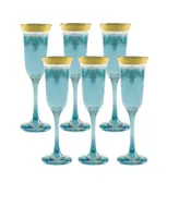 Lorren Home Trends Flutes with a Gold Band