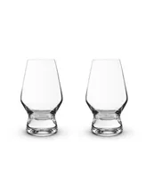 Viski Footed Crystal Scotch Glasses, Set of 2, 8 Oz